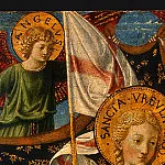 Benozzo (Benozzo di Lese) Gozzoli - Saint Ursula with Angels and Donor, 1455, 47x28.6 cm