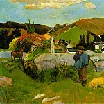 Paul Gauguin - The swineherd, Brittany, 1888, 74x93 cm, Los Angeles