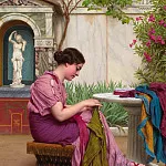 A seamstress, John William Godward