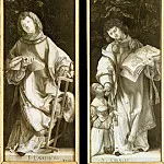 Маттиас Грюневальд - Геллеровский алтарь, створки верхнего яруса - Св. Кириак и Св. Лаврентий, ок.1512