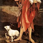 Маттиас Грюневальд - Изенгеймский алтарь. Распятие (центральная часть, первая панель), фрагмент - Св. Иоанн Креститель