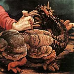 Маттиас Грюневальд - Изенгеймский алтарь. Искушение Св. Антония, фрагмент - Сатана, принявший вид зверя