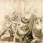 Маттиас Грюневальд - Коленопреклоненный король с двумя ангелами, несущими шлейф мантии
