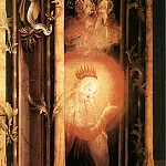 Маттиас Грюневальд - Ангельский концерт, Изенгеймский алтарь, левая половина центральной части -Очеловечивание Христа-