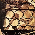 Маттиас Грюневальд - Изенгеймский алтарь. Левая створка, панель Св. Антоний, фрагмент - Сатана, разбивающий стеклянное окно