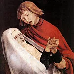 Маттиас Грюневальд - Распятие, 1512-15, апостол Иоанн и Богоматерь, фрагмент
