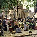 Виктор Габриель Жильбер - Сквер перед Центральным рынком в Париже, 1880