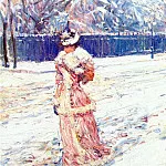 Дама в розовом, ок.1890, Чайлд Фредерик Хассам