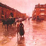 Дождливый день, Бостон, 1885, Чайлд Фредерик Хассам
