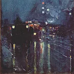 Ноктюрн, переход через железнодорожные пути, Чикаго, 1892-93, Чайлд Фредерик Хассам
