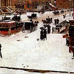Пятая авеню зимой, ок.1890, Чайлд Фредерик Хассам