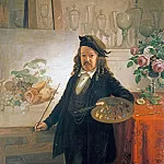 Адольф фон Менцель - Портрет художника Иоганна Вильгельма Прейера