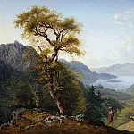Каролин Бардуа - Тирольский пейзаж с пастухом и стадом