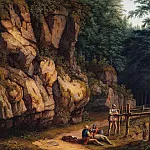 Фридрих Георг Вейтш - Лесной пейзаж с воинами