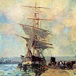 Альбер-Шарль Лебур - Корабль в руанской гавани