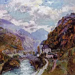 Albert-Charles Lebourg - The Rhone at Saint Maurice Valais aka Switzerland