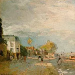 Альбер-Шарль Лебур - Гуляющие на Левом берегу Сены в Париже