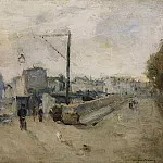Альбер-Шарль Лебур - Вид на Нотр Дам де Пари с улицы де ла Сите, 1878