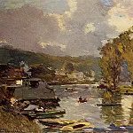 Albert-Charles Lebourg - The Small Art of the Saine at Bas Meudon in Autumn Evening