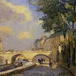 Альбер-Шарль Лебур - Сена, Париж и мост к Нотр Дам, 1902