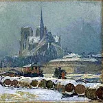 Albert-Charles Lebourg - Notre Dame de Paris par Temps de Neige