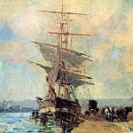 Альбер-Шарль Лебур - Корабль в гавани Руана