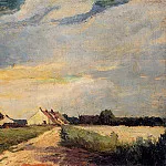 Альбер-Шарль Лебур - Пейзаж с домами на заднем плане