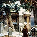 Монастырское кладбище в снегу
