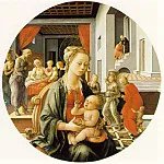Фра Филиппо Липпи - Мадонна с Младенцем и истории из жизни Св. Анны