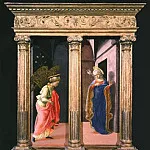 Fra Filippo Lippi - The Annunciation, c.1440, each 63.8x25.1 cm, Frick col