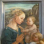 Фра Филиппо Липпи - Мадонна с младенцем и двумя ангелами (Мадонна под вуалью)