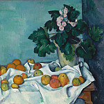 Still Life with Apples and a Pot of Primroses, Paul Cezanne