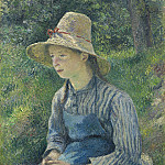 Peasant Girl with a Straw Hat, Camille Pissarro