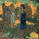 Three Tahitian Women Against a Yellow Background, Paul Gauguin