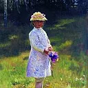 Girl with Flowers , Ilya Repin