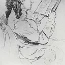 Portrait EG Mamontova reading, Ilya Repin