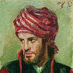 Portrait of a young man in a turban, Ilya Repin