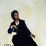 Lady playing umbrella, Ilya Repin