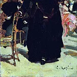 Lady leaning back in his chair, Ilya Repin