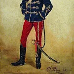 Молодой мужчина в военной форме, Илья Ефимович Репин