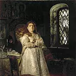 Ilya Repin - Tsarevna Sofya Alekseevna a year after her imprisonment in the Novodevichy Convent, during the execution of archers and torture of all her servants in