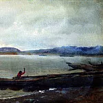 Илья Ефимович Репин - Волжский пейзаж с лодками