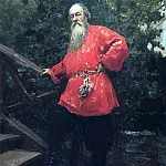 VA Stasov at his dacha in the countryside near Starozhilovka Pargolovo, Ilya Repin