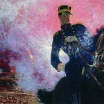 Илья Ефимович Репин - Бельгийский король Альберт I (1875-1934) в момент взрыва плотины во время Первой мировой войны