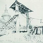 Church and bell tower in Chuguyev, Ilya Repin