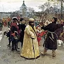 Arrival of the kings of John and Peters on Cemenivskiy funny court accompanied by his suite, Ilya Repin