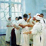 Хирург Е. В. Павлов в операционном зале, Илья Ефимович Репин