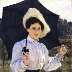 На солнце. Портрет Н.И.Репиной, дочери художника, Илья Ефимович Репин