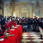 A. Pushkin on the act in the Lyceum on Jan. 8, 1815, Ilya Repin