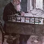 Илья Ефимович Репин - Лев Толстой (1828-1910) за работой